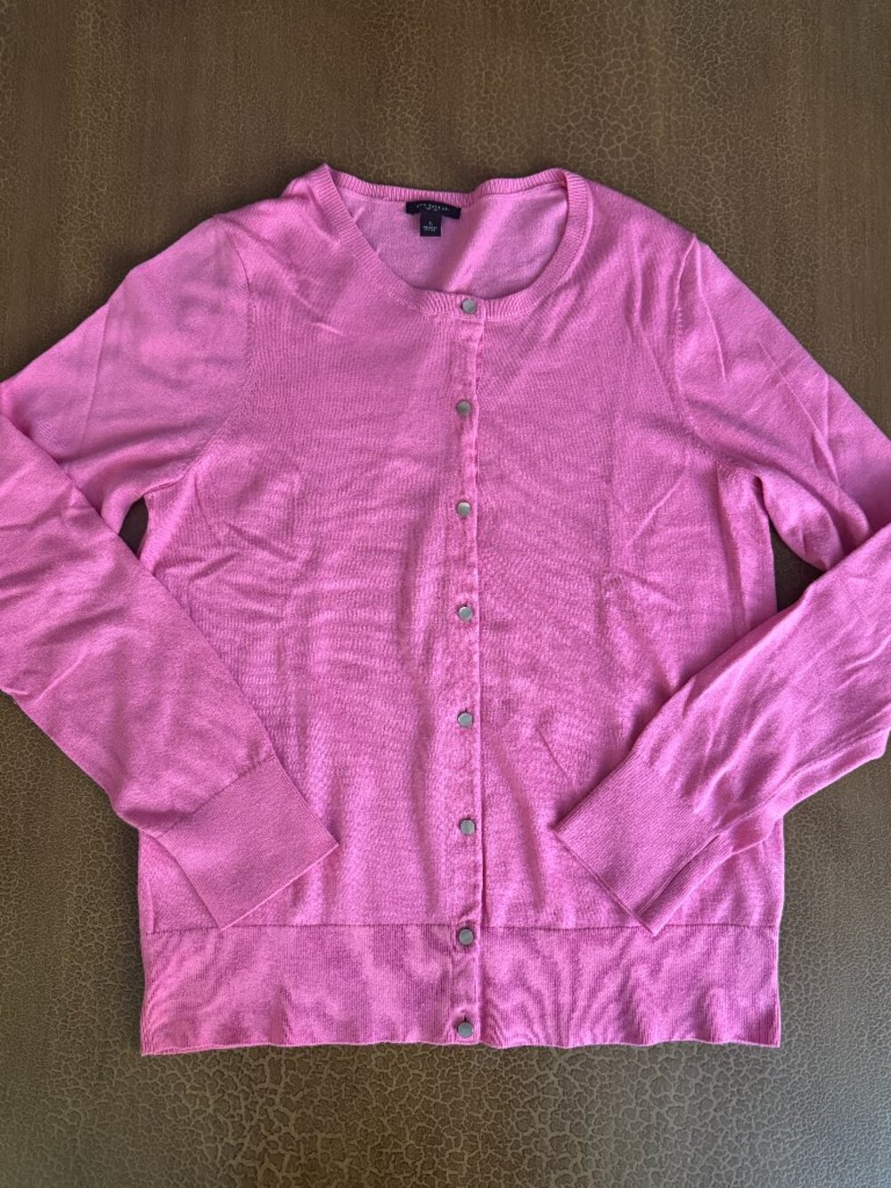Ann Taylor Pink Button Cardigan Wool Blend - Size Large